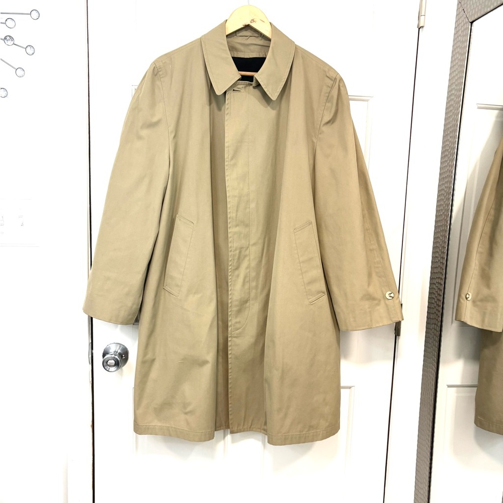 Vintage London Fog Clipper Mist All‎ Weather Trench Coat Mens 42 Zip Out Liner